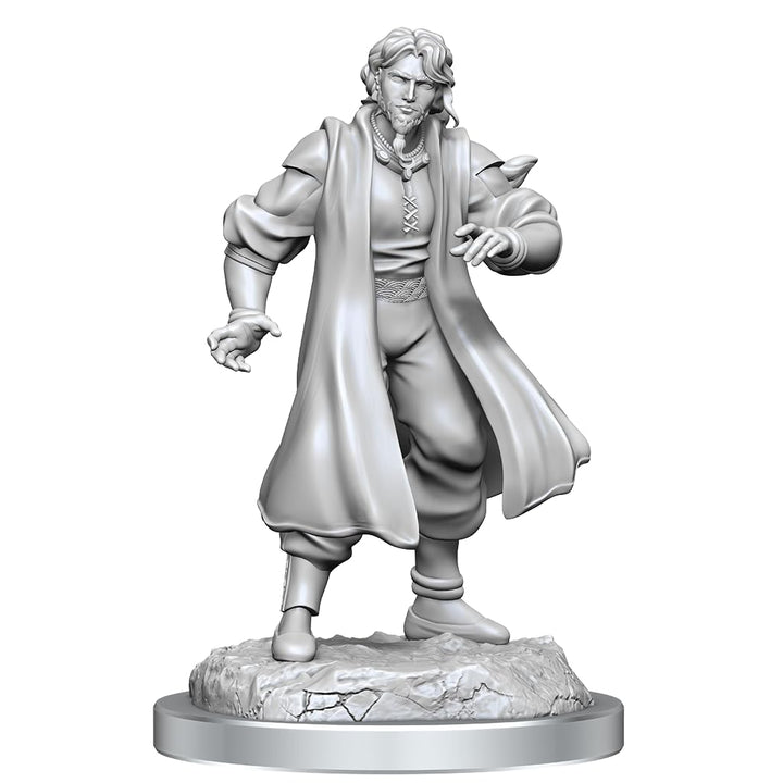 WizKids Critical Role Unpainted Miniatures: Male Human Sorcerer Merchant & Tiger Demon (82640)