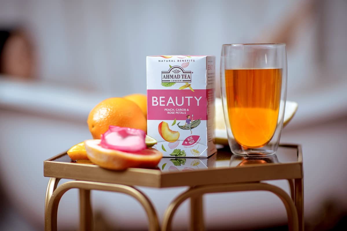 Ahmad Tea Natural Benefit Beauty Infusion Rooibos Tea with Peach, Carob & Rose Petals, 20 Count 4