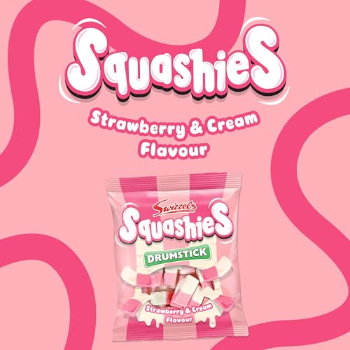 Swizzels Squashies Sweets, Strawberry and Cream Flavour, 140g Single Bag