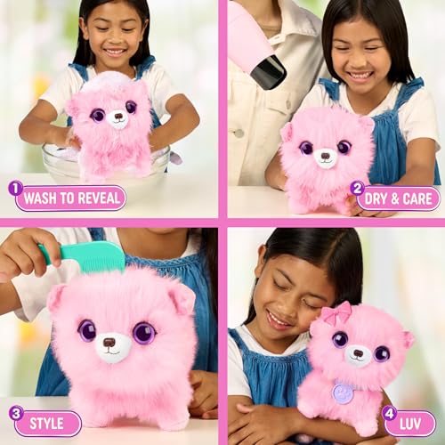Scruff-a-Luvs Pet Scruffs Pink - Wash & Reveal Mystery Plush Toy, 7.5" Tall