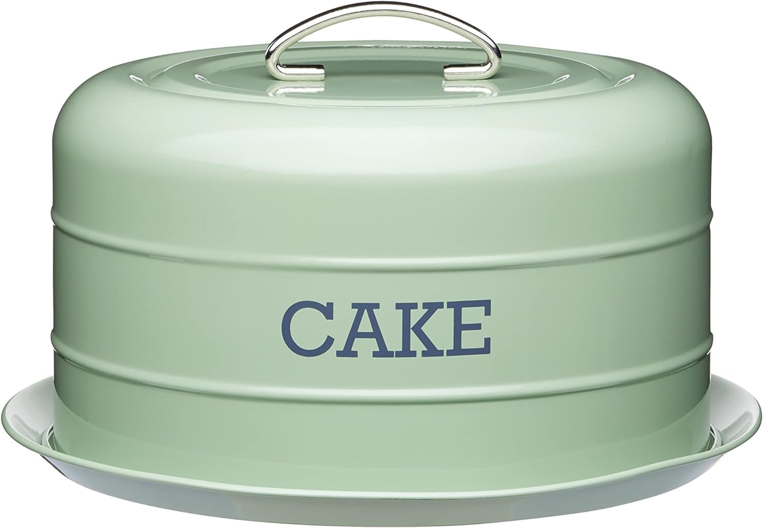 KitchenCraft Living Nostalgia Cake Storage Tin - Airtight Cake Dome, 28.5 x 18 cm, English Sage Green 9