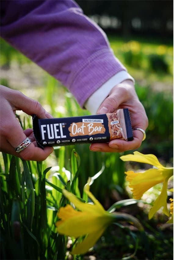 FUEL10K Salted Caramel Oat Bars, High Protein & Fibre, Vegan, 45g (Pack of 16)