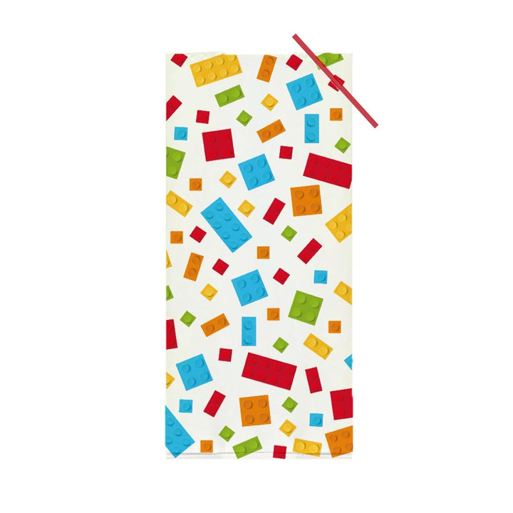 Anniversary House Building Blocks Party Favour Bags - Pack of 40 Treat Bags with Twist Ties
