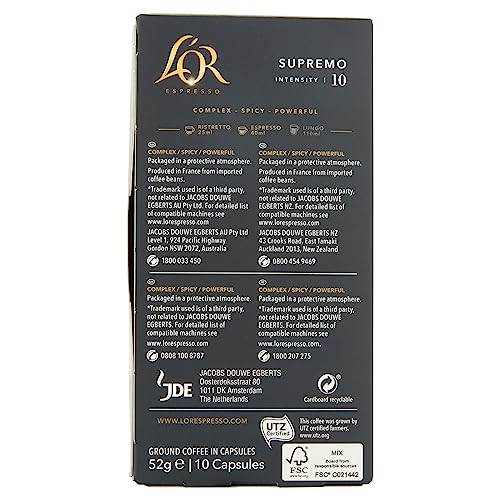 L'OR Espresso Supremo Intensity 10 - Nespresso Compatible Coffee Capsules (Pack of 10, 100 Capsules) 8