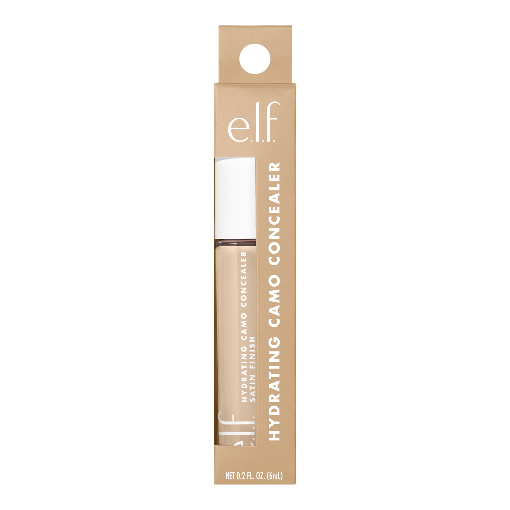 e.l.f. Hydrating Camo Concealer - Full Coverage Concealer, Light Peach, 0.203 Fl Oz (6mL)