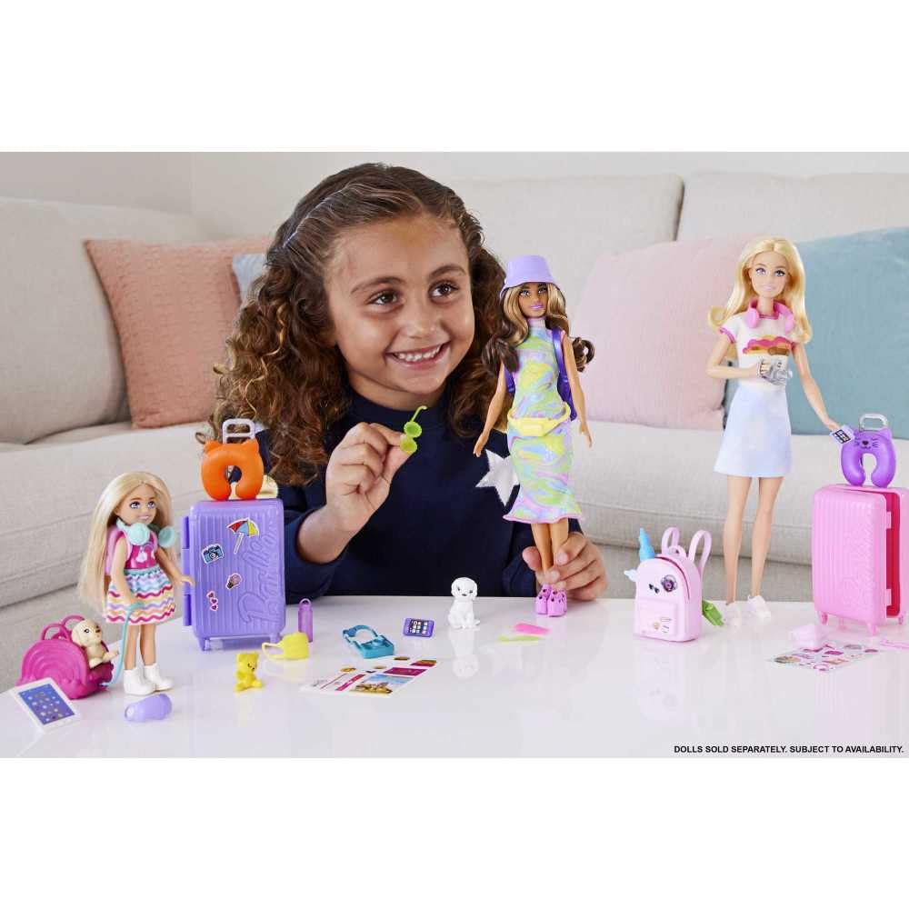 Barbie Chelsea Doll & 6 Accessories - Travel Playset with Puppy, Pet Carrier & Backpack for Ages 3+ 7