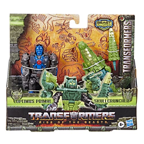 Transformers Beast Combiner 2-Pack: Optimus Primal & Skullcruncher - Convertible Action Figures for Ages 6+ 2