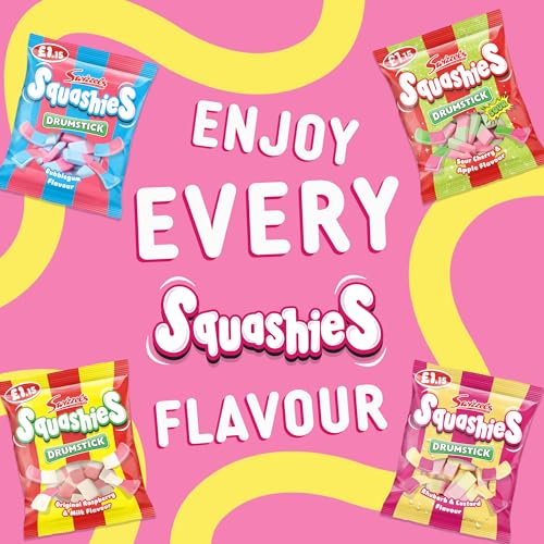 Swizzels Squashies Sweets - Rhubarb & Custard Flavour (120g)