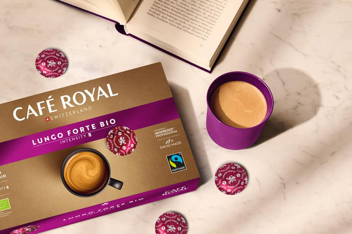 Café Royal Lungo Forte Bio - 50 Fairtrade Certified Coffee Pods for Nespresso Professional