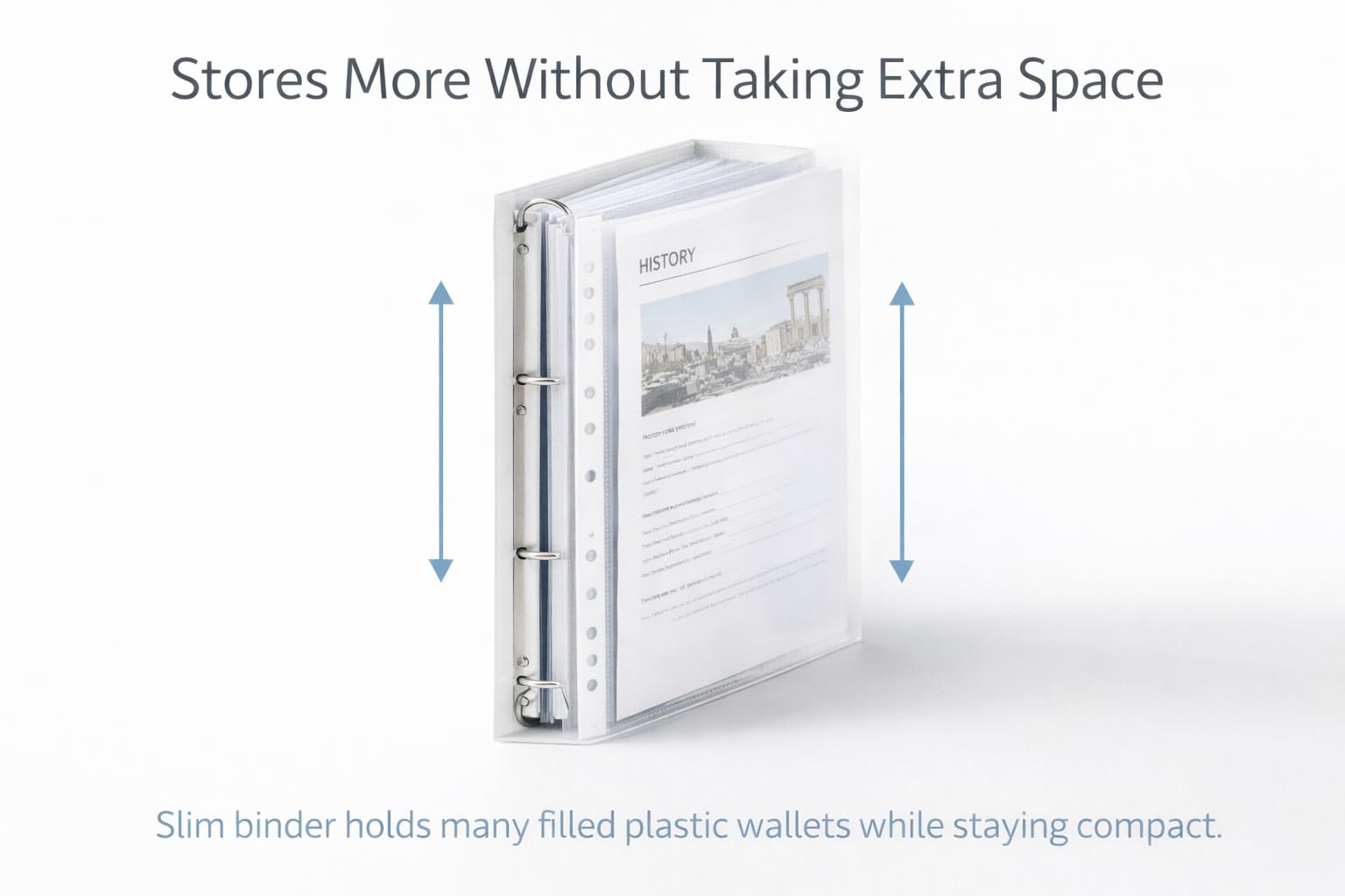 1ABOVE Premium A4 Punched Plastic Wallets - 100 Pack | 60 Micron Thick | Clear 2