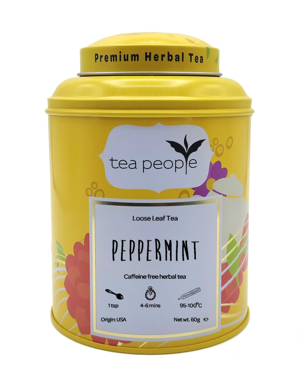 Tea People Peppermint Loose Herbal Tea Caddy 60g 1