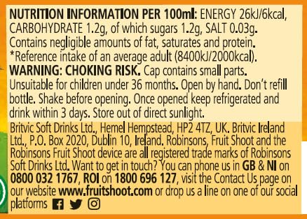 Robinsons Fruit Shoot Orange Low Calorie Soft Drink, 4 x 200ml