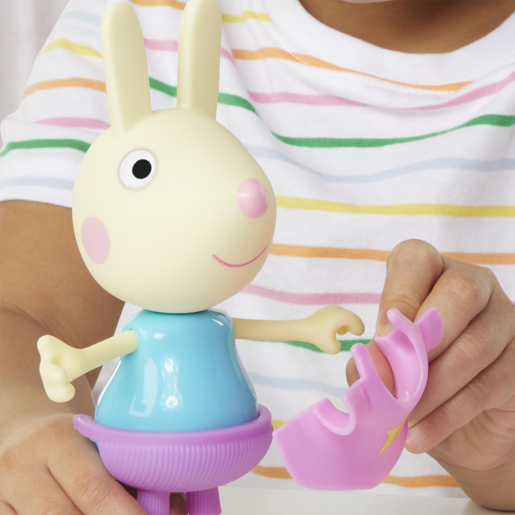Peppa Pig Rebecca Rabbit Dress-Up Figure - 15 cm Doll with 6 Fashion Accessories for Kids 3+
