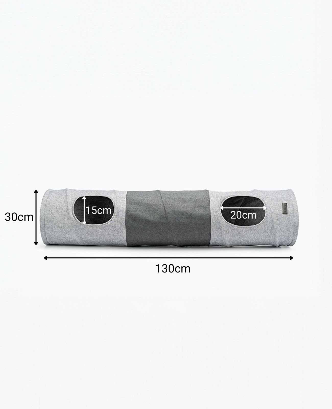 lionto Expandable Cat Tunnel with Play Ball | 30x130 cm | Foldable Faux Linen 5