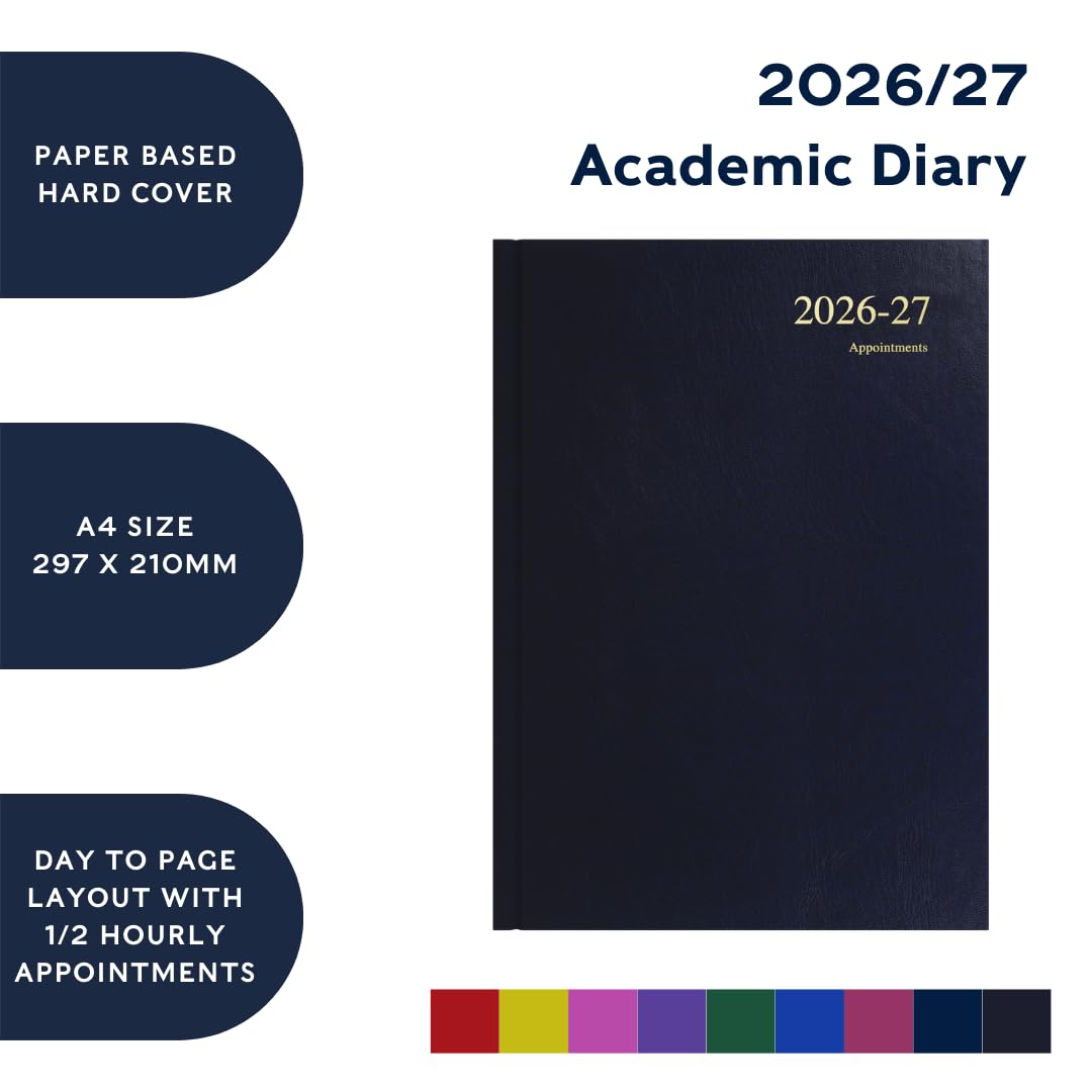 Collins 2026-2027 Essential Academic Year Planner - A4 Day-to-Page Organizer | Purple Hardcover 4