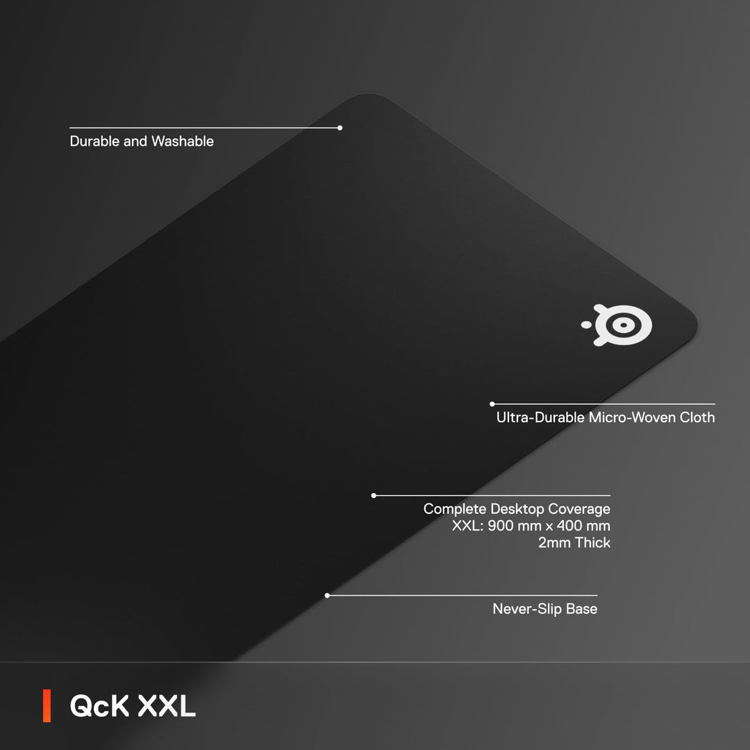 SteelSeries QcK XXL Gaming Mouse Pad - Ultra-Durable Micro-Woven Cloth with Non-Slip Base