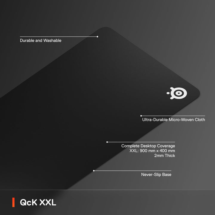 SteelSeries QcK XXL Gaming Mouse Pad - Ultra-Durable Micro-Woven Cloth with Non-Slip Base