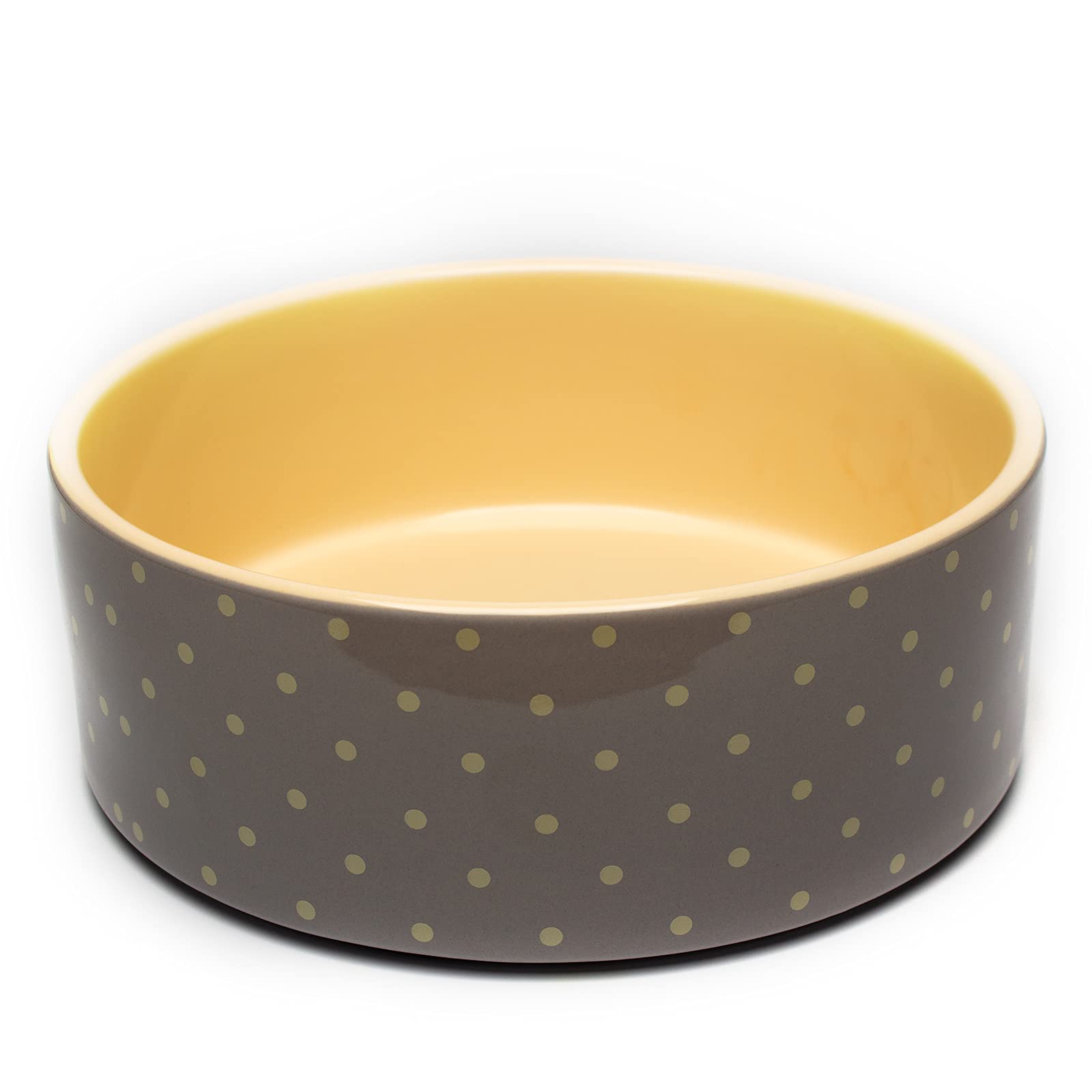 Petface Ceramic Dog Bowl - Grey Dots | 13 cm Diameter | Dishwasher Safe