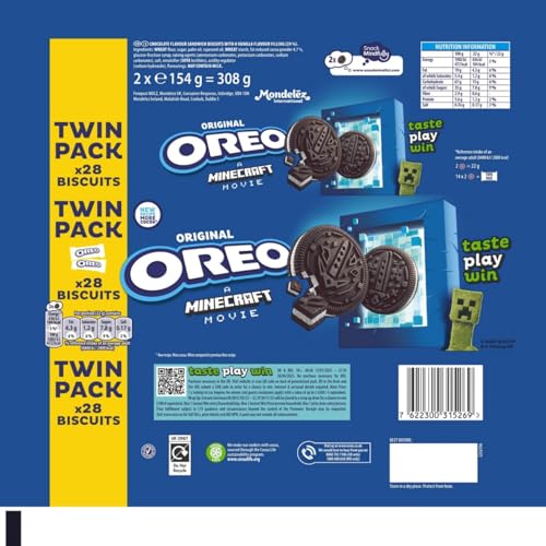 Oreo Original Sandwich Biscuits Twin Pack, Classic Vanilla Filled Cookies