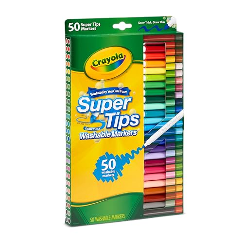 Crayola 50 Washable Super Tip Markers - Arts & Crafts for Kids 3+