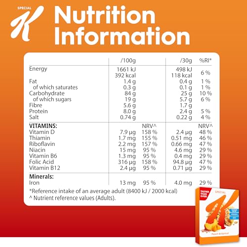 Special K Peach & Apricot Breakfast Cereal Box, 360g 9