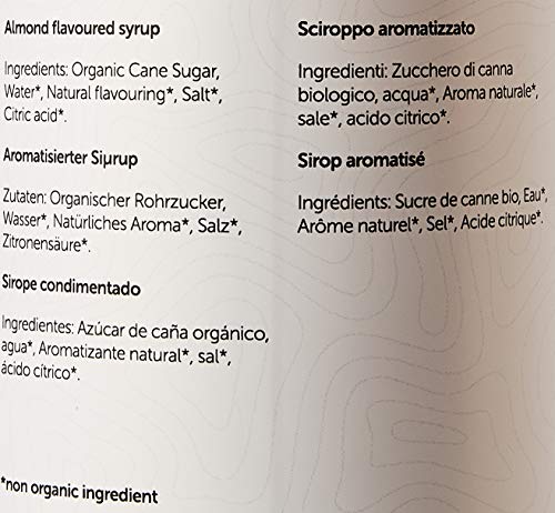 Simply Organic Almond Syrup - Vegan & Nut Free Natural Flavoured Syrup for Beverages & Baking