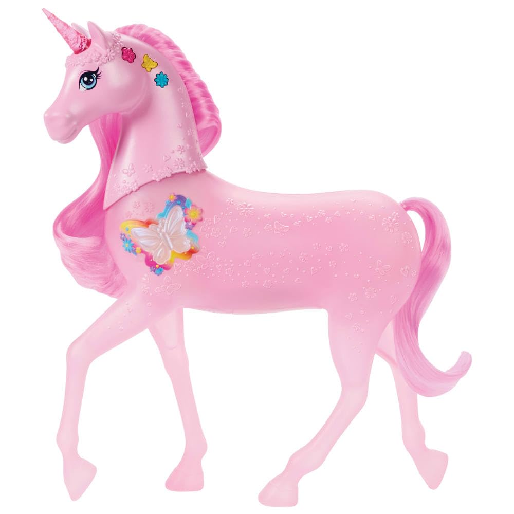 Barbie Sparkle Lights Toy Unicorn - Interactive Light & Sound Play for Kids 3+ 4