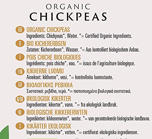 Biona Organic Chick Peas 4 x 400g - Vegan, No Added Salt, Source of Fibre & Protein