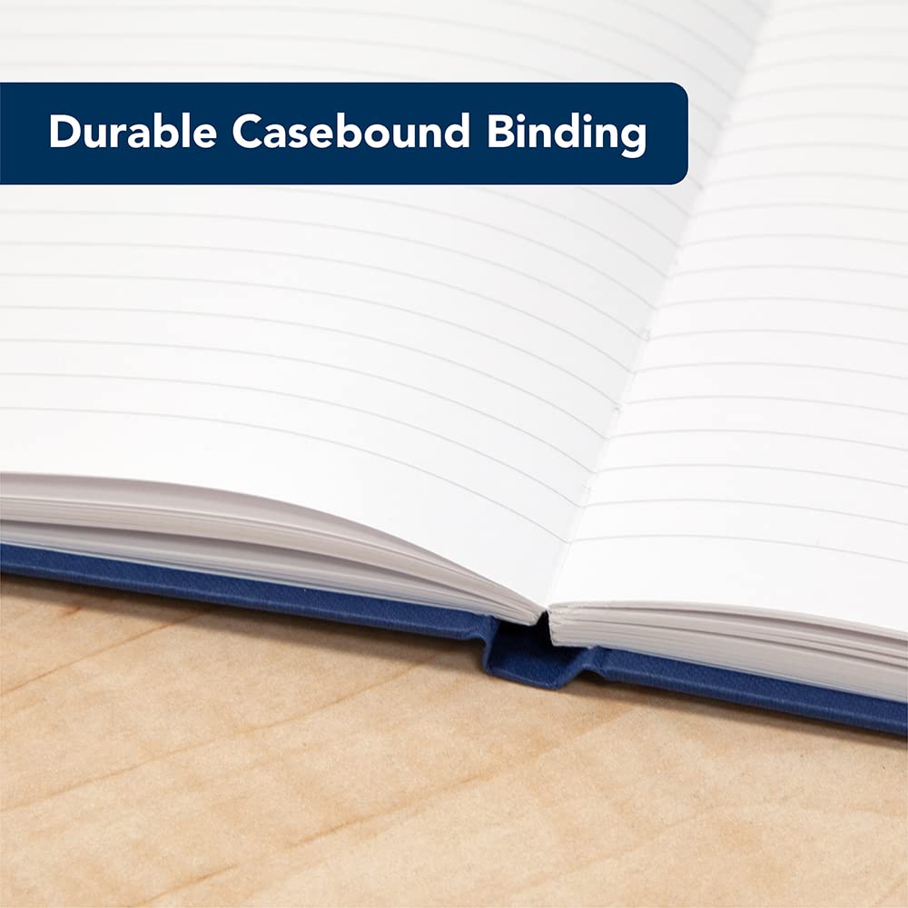 SUMMIT A5 Hardback Composition Notebook | 192 Ruled Pages | 70gsm Paper | Blue | Pack of 5 2