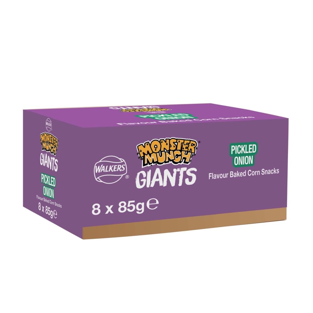 Walkers Monster Munch Giants Pickled Onion Sharing Snacks Crisps 85g 2
