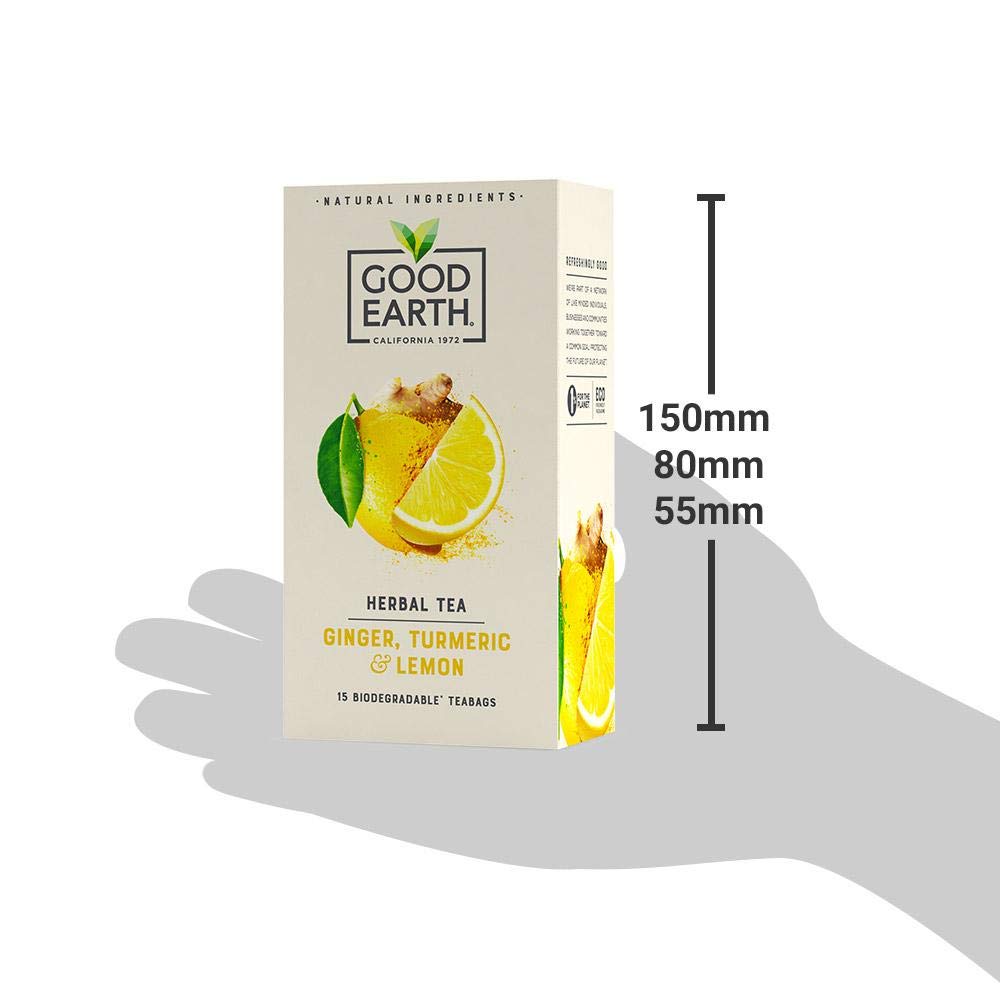 Good Earth Tea Co. Ginger, Turmeric & Lemon Tea - 5 x 15 Teabags