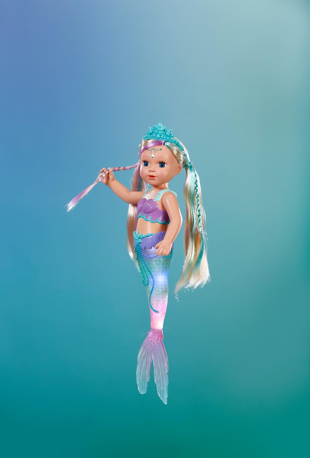 BABY born Mermaid - 43cm Color-Changing Light-Up Tail Doll for Ages 3+ 4
