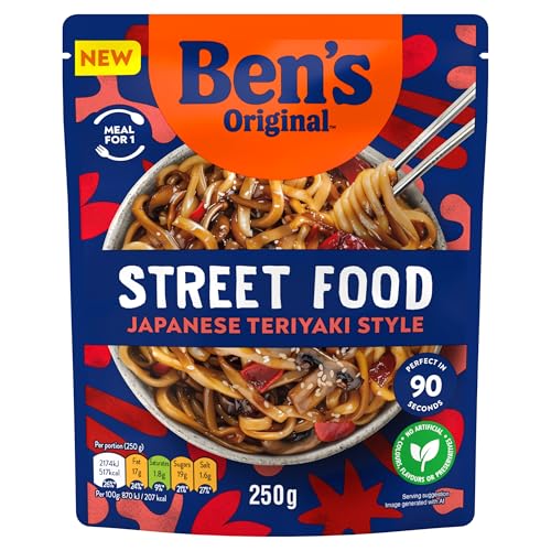 Ben's Original - Street Food Japanese Teriyaki Style Noodles Ready Meal (6x 250g)