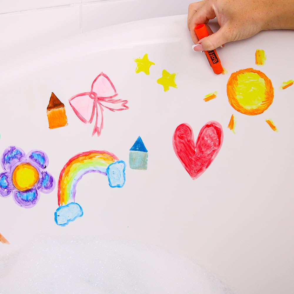 ZIMPLI 10 Count Large Baff Paint Sticks - Stain Free Bath Crayons for Kids | Water Repellent | Multicolor 2