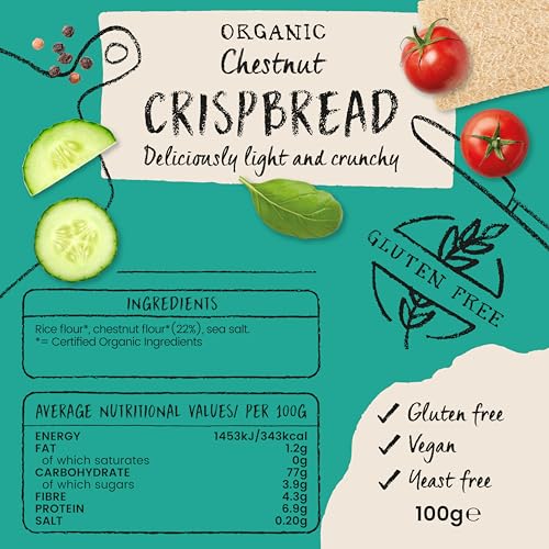 Amisa Organic Chestnut Crispbread Gluten Free Vegan, 100g