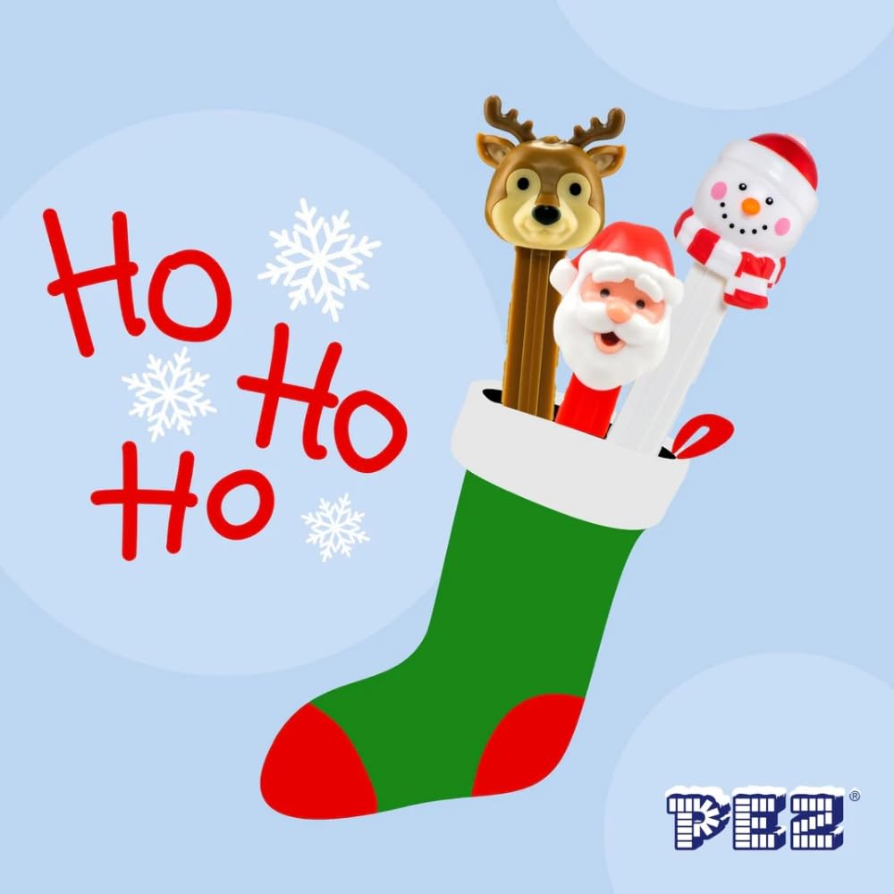 PEZ Christmas Themed Sweet Dispenser Multipack - Santa, Reindeer, Polar Bear, Snowman with Strawberry & Lemon Candy Refills 2