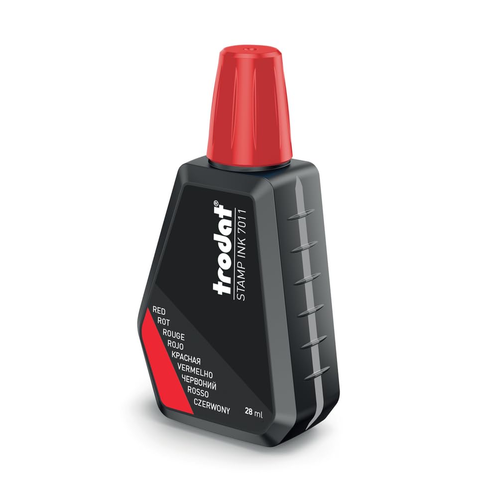 Trodat Red Ink Bottle - 28 ml Replacement Ink for Hand Stamp Pads | Model 7011 2