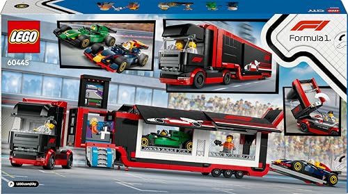 LEGO City F1 Truck with RB20 & AMR24 F1 Cars - Building Toy for 8+ Year Olds 12