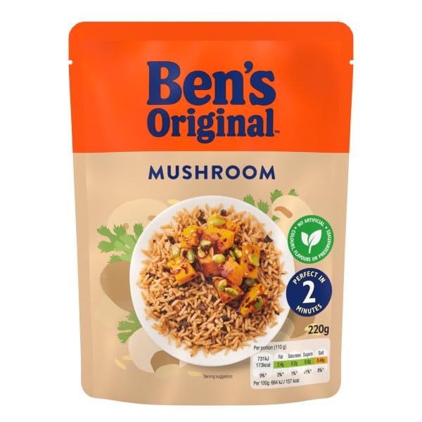 Ben's Original Mushroom Microwave Rice, 6 x 220g Pouches 8