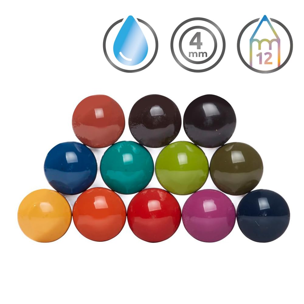 Derwent Inktense Permanent Watercolour Pencils, Set of 12 in a Tin, 4mm Premium Core, Water-Soluble, Ideal for Colouring, Painting and Crafting, Professional Quality (0700928)