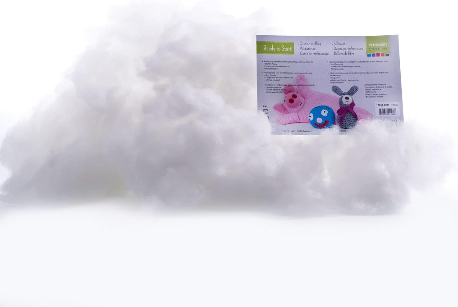 Vaessen Creative Fluffy Polyester Filling - Soft Craft Stuffing for Plush Toys, Pillows & DIY Projects 2
