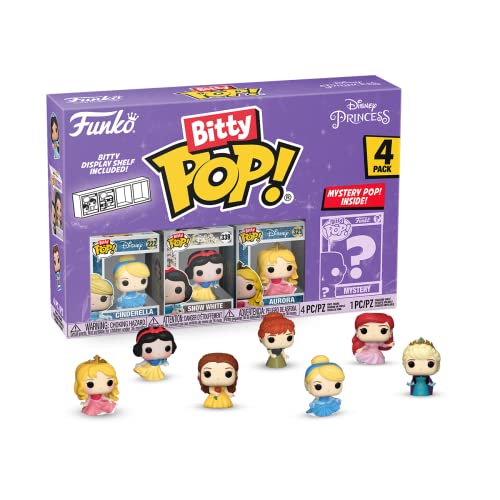Funko Bitty POP! Disney Princesses 4-Pack: Cinderella, Snow White, Aurora & Mystery Mini | 0.9 Inch Vinyl Figures 11