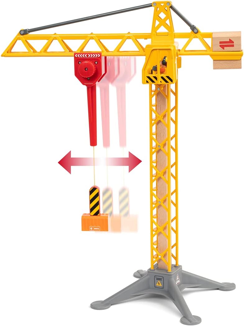 BRIO 33835 Light Up Construction Crane - 360-Degree Rotating Tower with Magnetic Hook & Lights 2