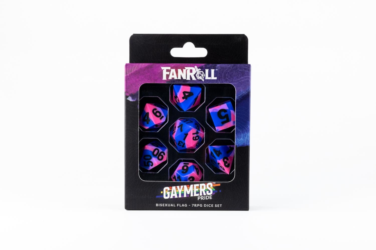 Metallic Dice Games FanRoll 16mm Pride Sharp Edge Silicone Rubber Dice Set 7