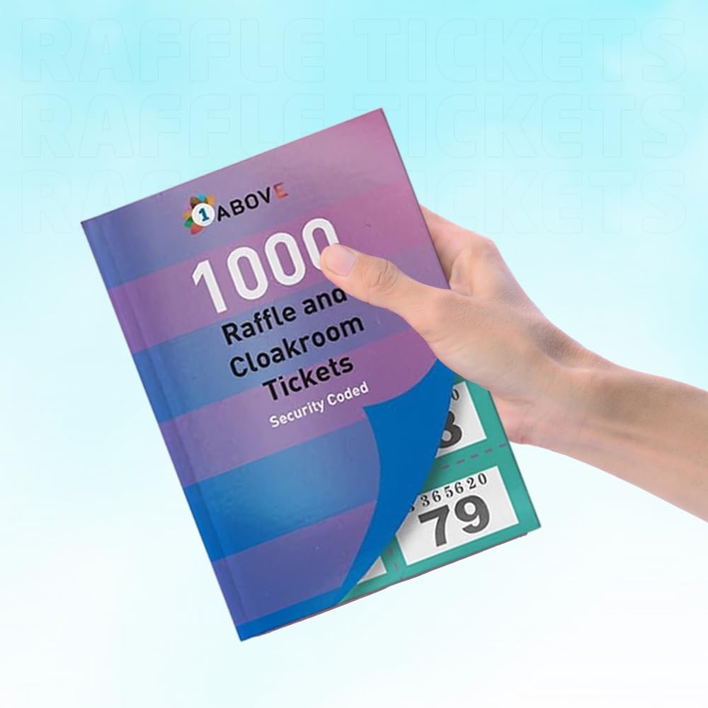 1ABOVE Tombola Raffle Tickets Book - 1000 Numbered Tickets with Security Features 3