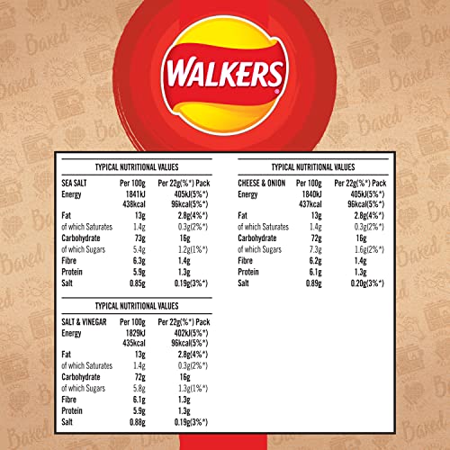 Walkers Oven Baked Variety Pack Crisps 6 x 22g