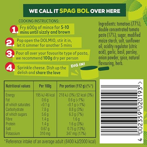Dolmio Bolognese Smooth Tomato Pasta Sauce Jar (675g)