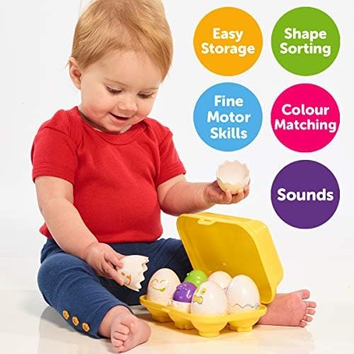 Toomies Hide and Squeak Eggs - Large Sensory Toy with Squeak & Rattle Chicks, Shape & Colour Sorter for Toddlers 6-36 Months