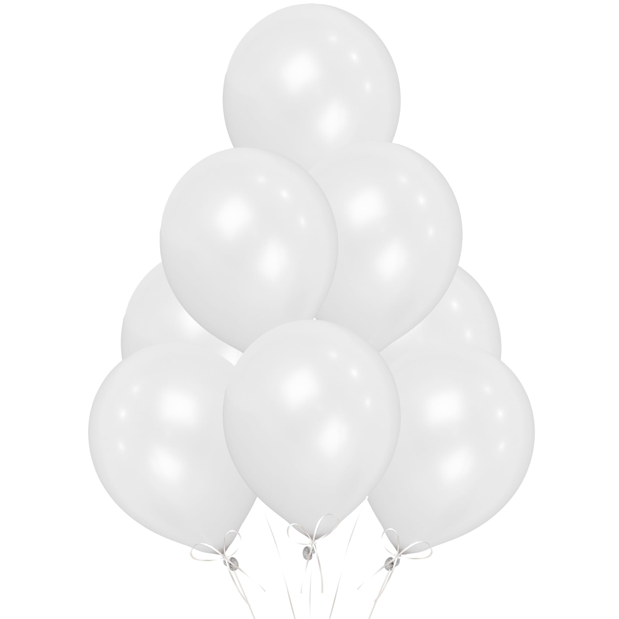 SHATCHI White Balloons 10 Pack - 12 Inch Thick Latex, Biodegradable for Party & Wedding Decor 1