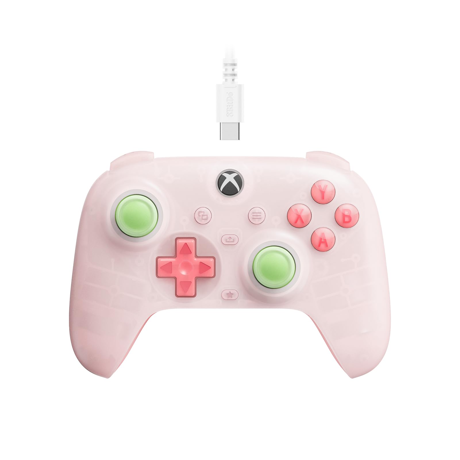 8Bitdo Ultimate Mini Wired Controller for Xbox - Pink, RGB Fire Ring, Hall Effect Joysticks 1